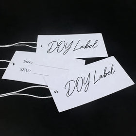 Garment Jeans Hangtags Maker Custom Brand Name Logo Clothing Size Hang Tags With White Cotton String