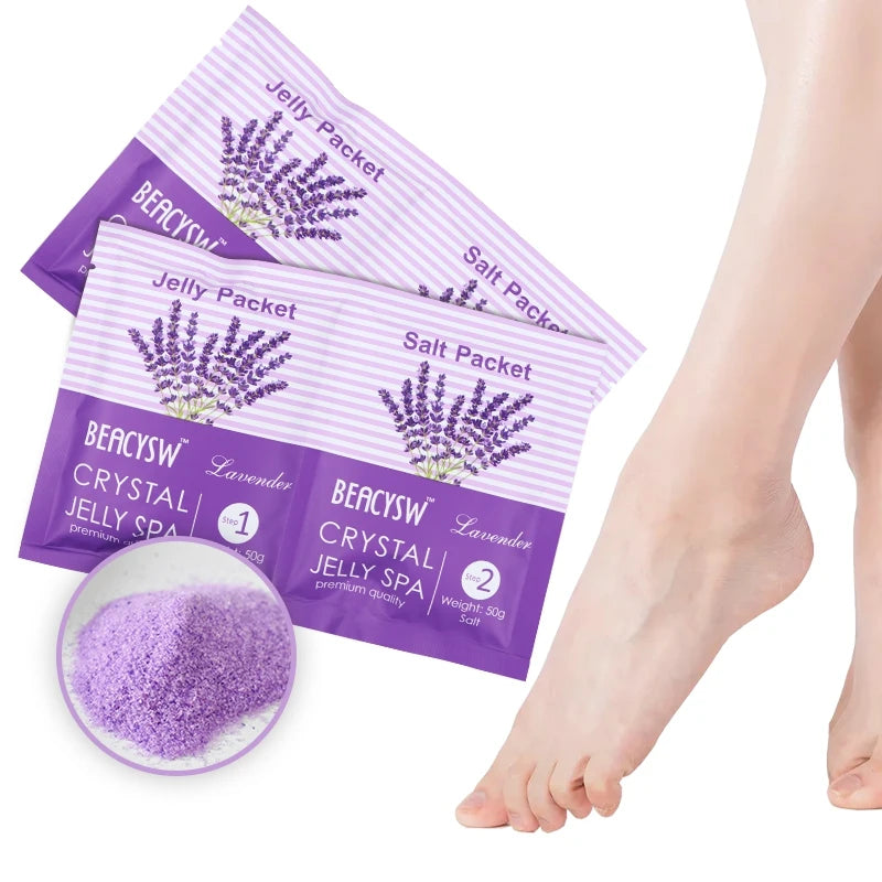 Homemade Foot Spa Lavender Crystal Jelly Salt Powder Soften Whiten Foot Bath Salt DIY Foot Bath Crystals