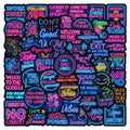 52PCS Neon style ecouraging quote inspirational sticker sheet