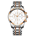 Olika Customizable Men's Quartz Watch Waterproof Business Style 41mm Stainless Steel Small Three Needle Super Luminous Dial