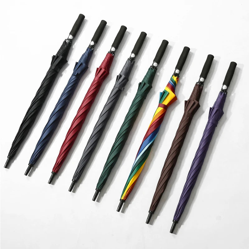 Custom 120cm Auto-Open Business Umbrella Waterproof 8K Windproof Golf Umbrella EVA Manual Light Modern/Classic Straight Umbrella