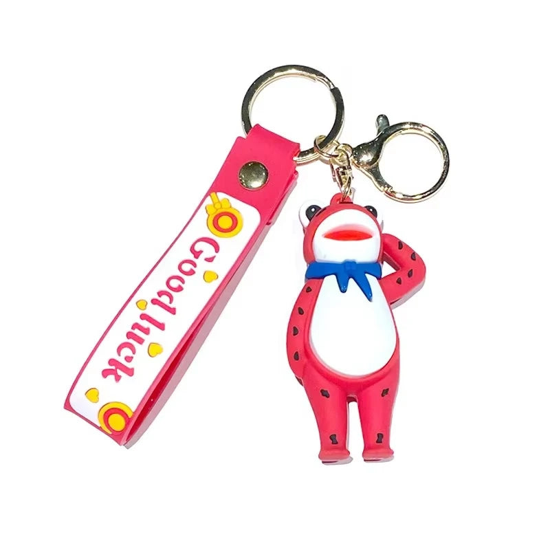 Wholesale Ouyi Brand New Frog & Toad Creative Cartoon Carabiner Keychain Doll Backpack Pendant Plastic PVC Letterpress Printing