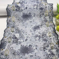 Skin-friendly Super Soft Stretch Spandex Embroidered Lace Trim 32cm Colorful Printed Grey Net Lace Fabric for Women Stockings
