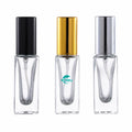 Wholesale Rectangle Empty Spray Perfume Bottle 6ml Gold Silver Black Lid Refillable Face Care Glass Cosmetic Packaging