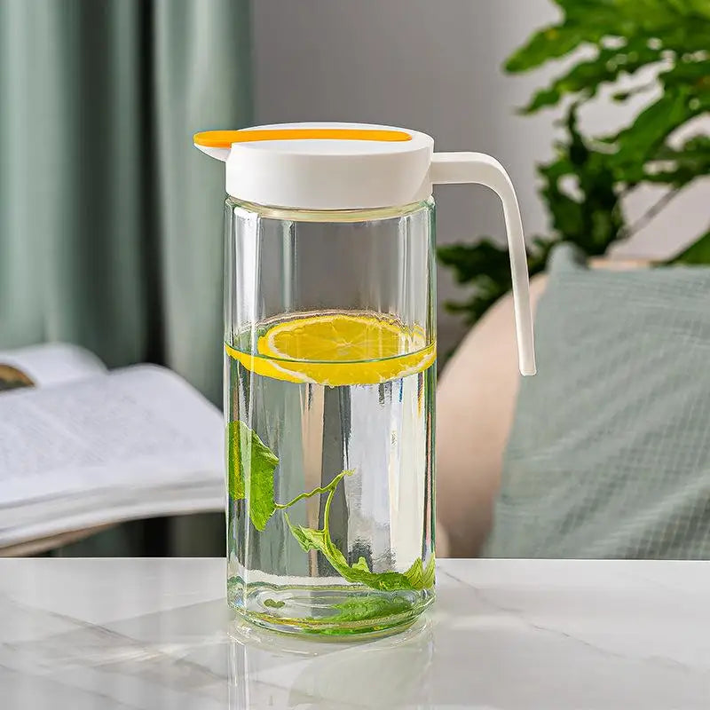 Clear 1Liter Round Glass Water Juice Jug With 4Pcs Juice Jugs for Luxury Display Five-piece WaterTool Set