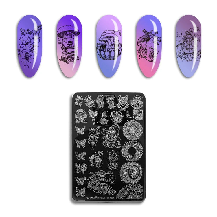 Nail Salon Image Plates 9.5x14.5 Mix Design Flower Butterfly Image Nail Stamping Plates