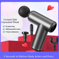 Portable ABS Type-c Mini Massage Gun 6 Heads Deep Tissue Fascial Percussion for Body Pain Relief Targeting Back Head Muscles