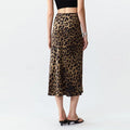 Custom High Waist Flared Leopard Print Skirts A-Line Maxi Long Skirt Women's Elegant Skirts
