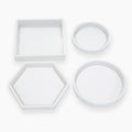 YS DIY Coaster Tray Molds De Silicone Included Square Hexagon Circle Octagon Mould  Resin Concrete Cement Home Decoration Tools