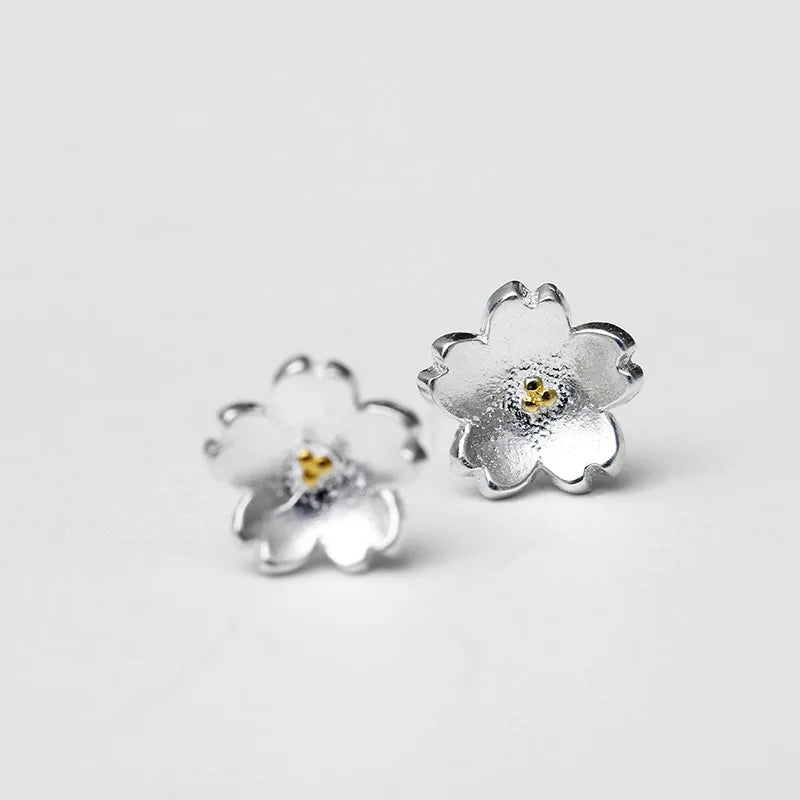REETI 925 Sterling Silver Flower Stud Earrings for Women Girls Fashion Jewelry 2021