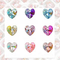 Lan Guang High Quality 8mm Glass Laser Heart Shape Point Back Rhinestones for Nail Art Garments Shoes & Bags