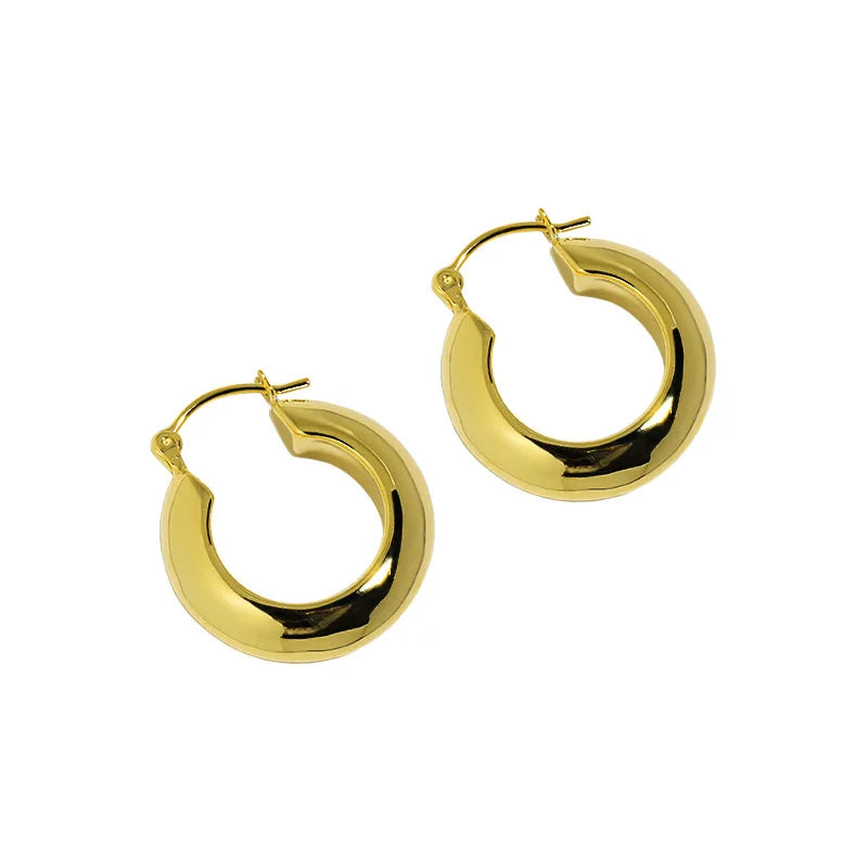 HEH631 100% 925 Sterling Silver Minimalist Huggie Hoop Earrings for Women Men
