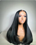Wholesale 13X4HD Swiss Lace Frontal Wig 180% High Raw Indian Virgin Natural 180Density Human Hair Transparent Lace Straight Wig