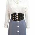 Meetee CB736 13*70cm Garment Accessories Elastic Decorative Corset Luxury Harness Waist Belt PU Alloy Cummerbunds