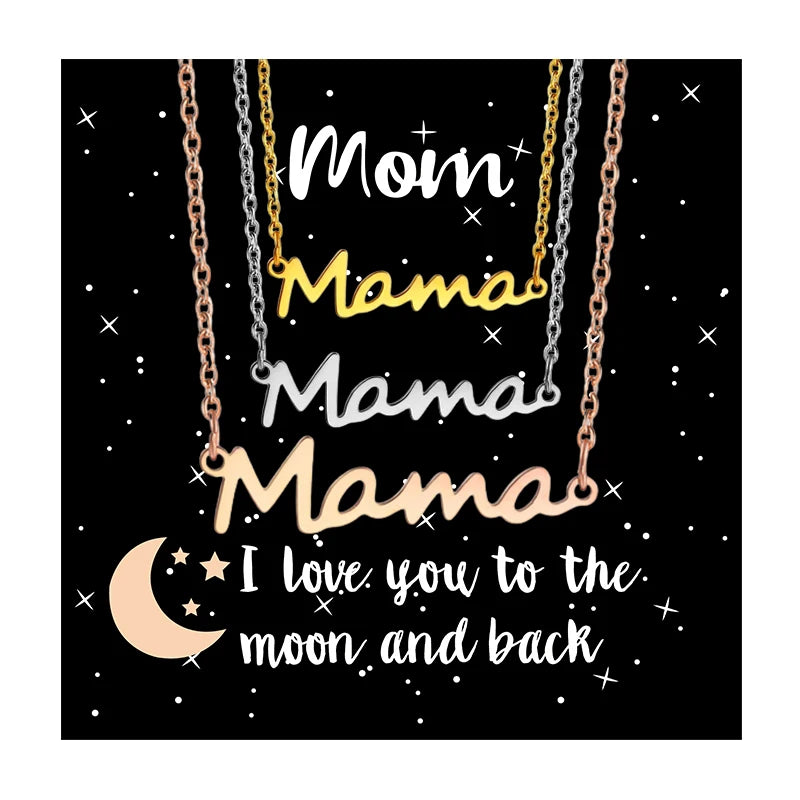 100 Models Mother's Day Gift for Mom Mother Stainless Steel 18K Gold Rose Gold Plated Mama Necklace Bracelet Ring Jewelry Set