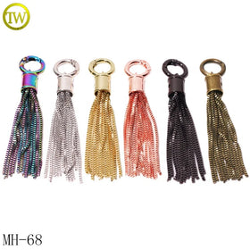 Custom Hanging logo Fashion Handbag Accessories Metal Tassels for Making Purses