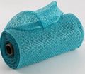 10 Inch Blue Poly Burlap Decor Mesh Poly Decorative Mesh Ribbon Rolls Floral Decor Ribbon