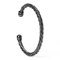Women Men Stainless Steel Jewelry Twisted Mesh Cable Wire Wrapped Retro Cuff Bangle Bracelet