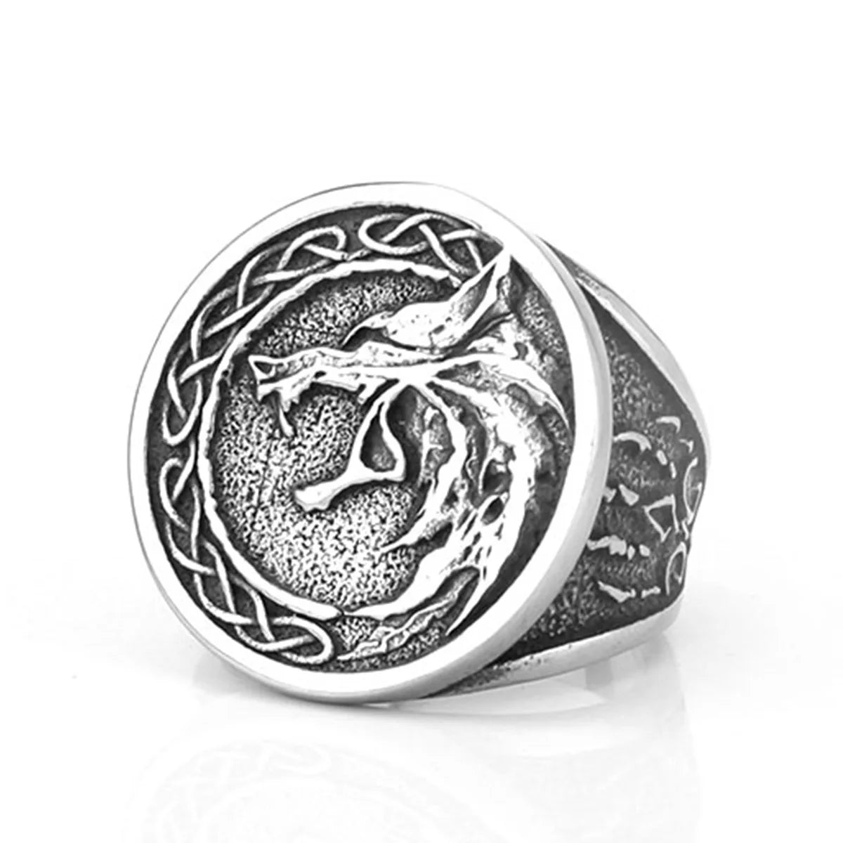 Customizable Men's Classic Stainless Steel Wolf Claw Beasts Ring Hip Hop Viking Animal Ornament Titanium Steel Customizable