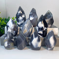 Wholesale Natural Crystal Crafts Orca Agate Small Flame Healing Stones Carving Orca Agate Small Flame for Decoration