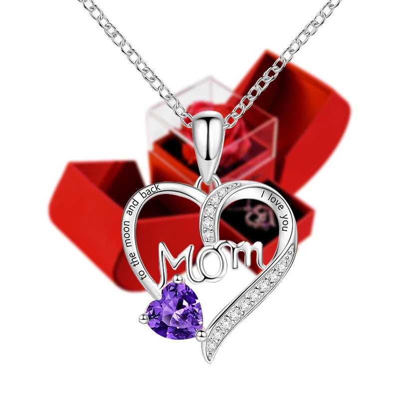 2023 Forever Roses Happy Wholesale Mothers Day Gifts Jewelry Mom Necklace Gifts for Women