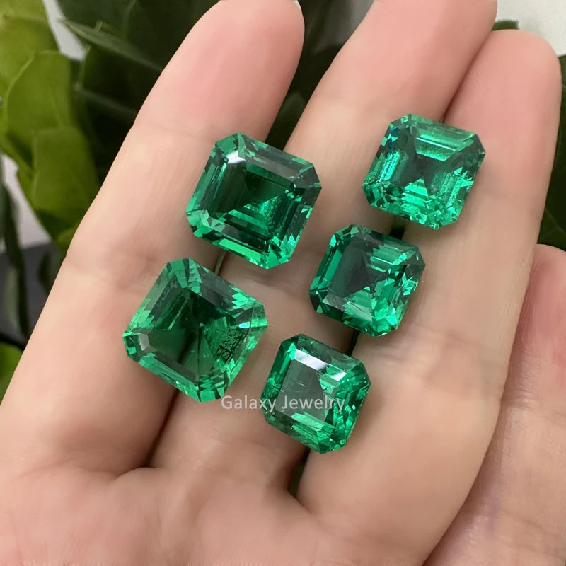 Muzo Green Lab Grown Emerald Hydrothermal Emerald Synthetic Gemstone Loose Colombia Emerald Stones