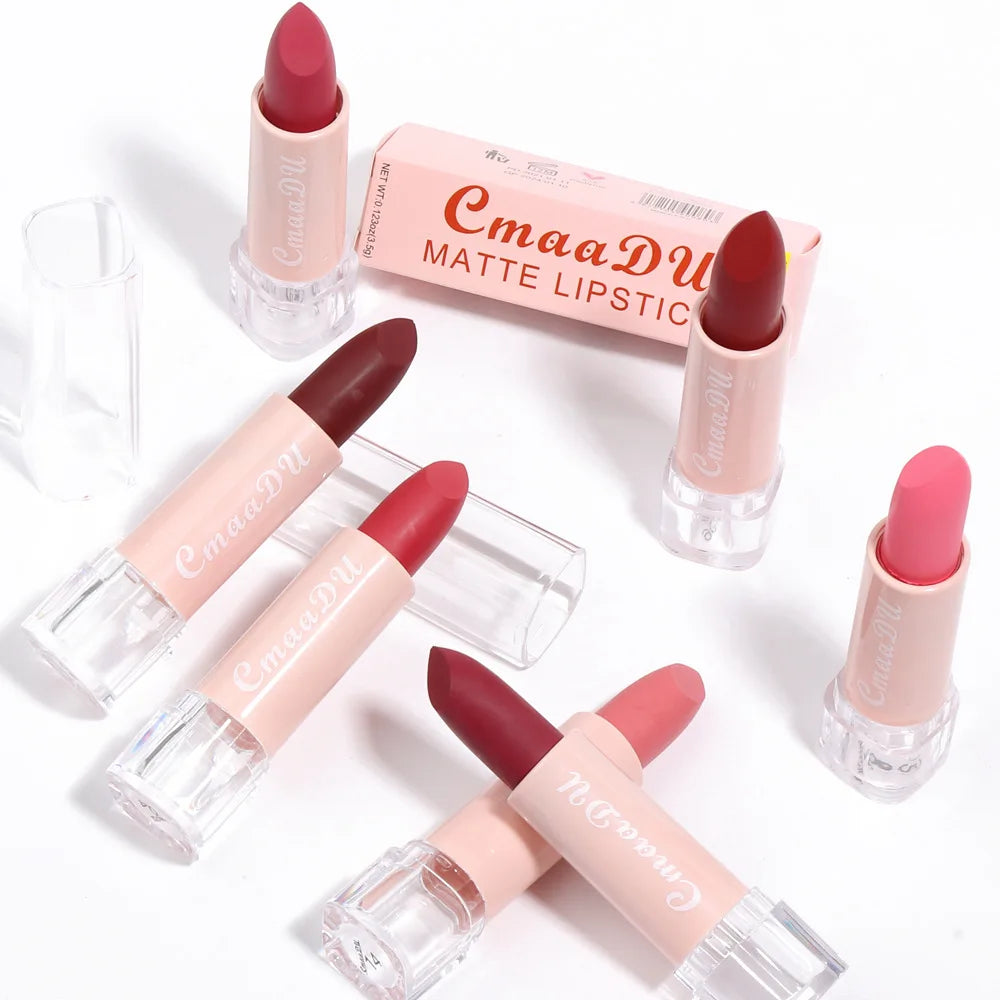 CMAADU 15  Color New Lip Gloss Lip Glaze Lipstick Matte Long Lasting Waterproof Non-stick Cup Lipstick