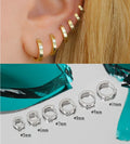 NEW 925 Sterling Silver INS Minimalist Plain Round  Hoop Earring in 5mm/6mm/7mm/8mm/9 mm Earrings in Different Sizes