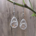 Natural Lover Jewelry Stainless Steel Hook Water Drop Dandelion Dried Flowers Resin Earrings