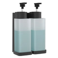 Heaidea Customizable 300ml*2 Refillable Soap Dispenser Wall Mount Shower Soap Dispenser Hotel Shampoo and Conditioner Bottle