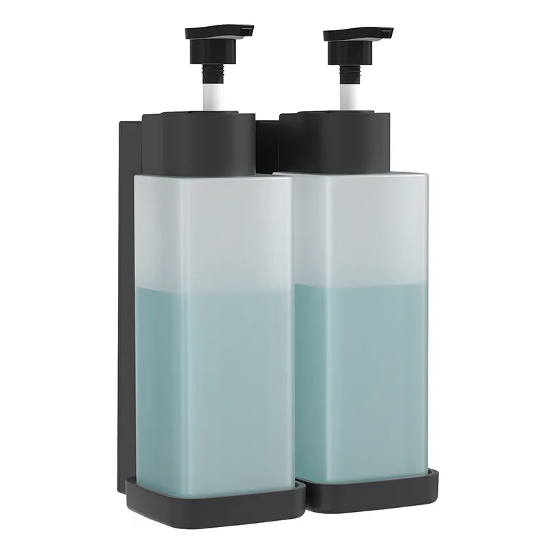 Heaidea Customizable 300ml*2 Refillable Soap Dispenser Wall Mount Shower Soap Dispenser Hotel Shampoo and Conditioner Bottle