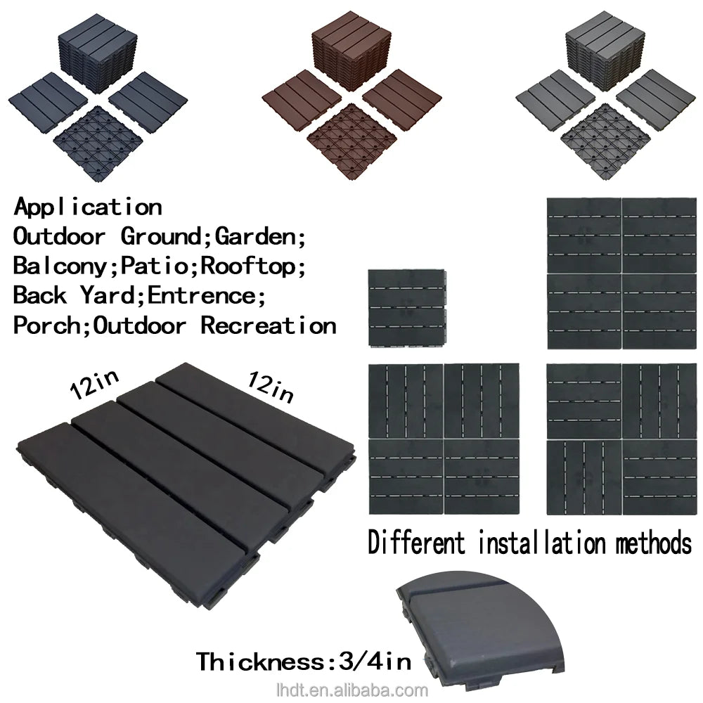 pp Plastic Interlocking Outdoor Use Backyard Balcony  Decking Tiles for Outdoor Patio Use