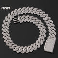Top Icy 18mm Iced Out 4 Rows Diamonds Cuban Link Chain Box Clasp Luxury Man Hip Hop Necklace Bling Miami Cuban Bracelet