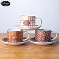 Hot Sale Matte Color Porcelain New Bone China Customizable European 8 Oz Cappuccino Coffee Tea Cup With Saucer Set Ceramic