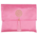 Travel Portable Turkish Prayer Mat Rug with the Prayer Beads in Satin Pouch Set for Muslim Gifts