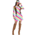2026 New Update Vintage 60s 70s Hippie Performance Wear Carnival Party Disco Cosplay Dress Sexy Women Rainbow Dress