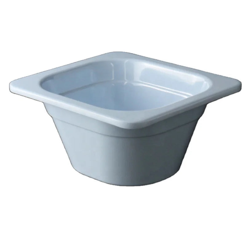 Wholesale Restaurant Dinnerware Plastic Food Warmer Serving GN 1/6  White square Melamine Deep Tray