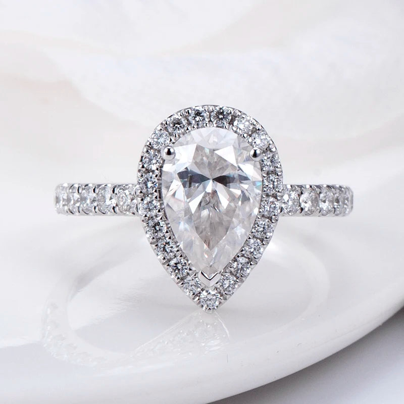 MSR-786 Custom PT950 14k 18K White Gold Wedding Engagement Ring Jewelry with Lab Diamond Ring