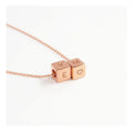 Olivia Dainty Cube Charm Necklaces Custom Jewelry Stainless Steel Rose Gold Personalized Love Letter Name Initial Necklace