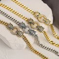 European and American Fashion Copper Plated Real Gold Zircon Leopard Hip Hop Bracelet Female Niche Personality Hand Jewelry