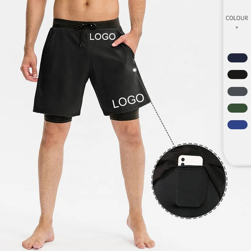 Pants Custom Fitness Sports Training Running Mens Shorts Double Layer Leggings Sport Men Workout Shorts Pants