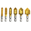 1/4" Hex Shank 82 Degrees Chamfer Drill Bit Set 6-19mm Wood Working Tools Broca Avellanadora Chamfering Countersink Drill Bit