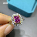 Silver 925 Original 1 Carat Brilliant Cut Diamond Test Past Pink Radiant Shape Moissanite Wedding Ring  Women Gift Fine Jewelry
