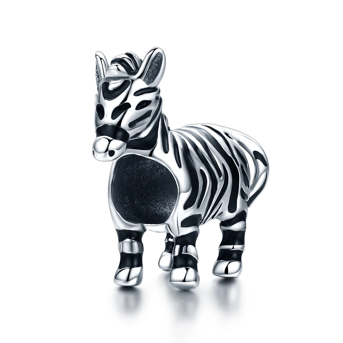 Wholesale 925 Sterling Silver Zebra Horse Animal Beads Fit Original Charm Bracelet Women Fashion Pearl Gold Jewelry Gift SCC550