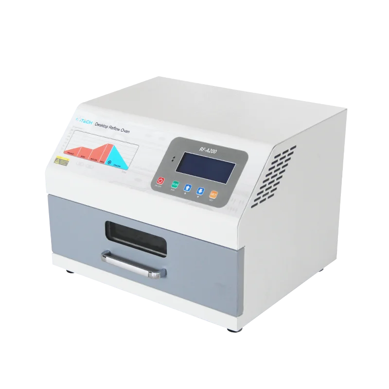 ITECH RF200 High Performance Small Desktop Reflow Oven 700W Hot air Infrared Leadfree Wave Soldering Oven Reflow Soldering