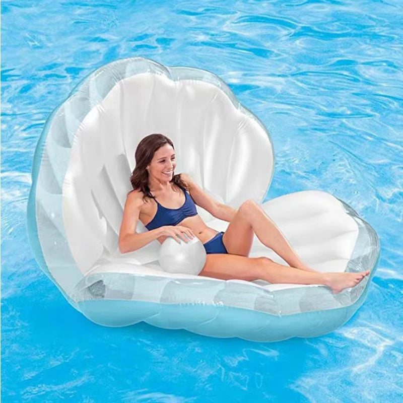 Inflatable Pearl Shell Floating Row Outdoor Water Inflatable Bed Floating Chair Inflatable Floating Row With Pearl Ball