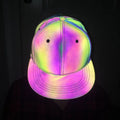 High Light Adjustable 6 Panel Shiny Nylon Sport Hat Women Men Fashion Cool Reflected Baseball Girls Boys Reflective Trucker Hats