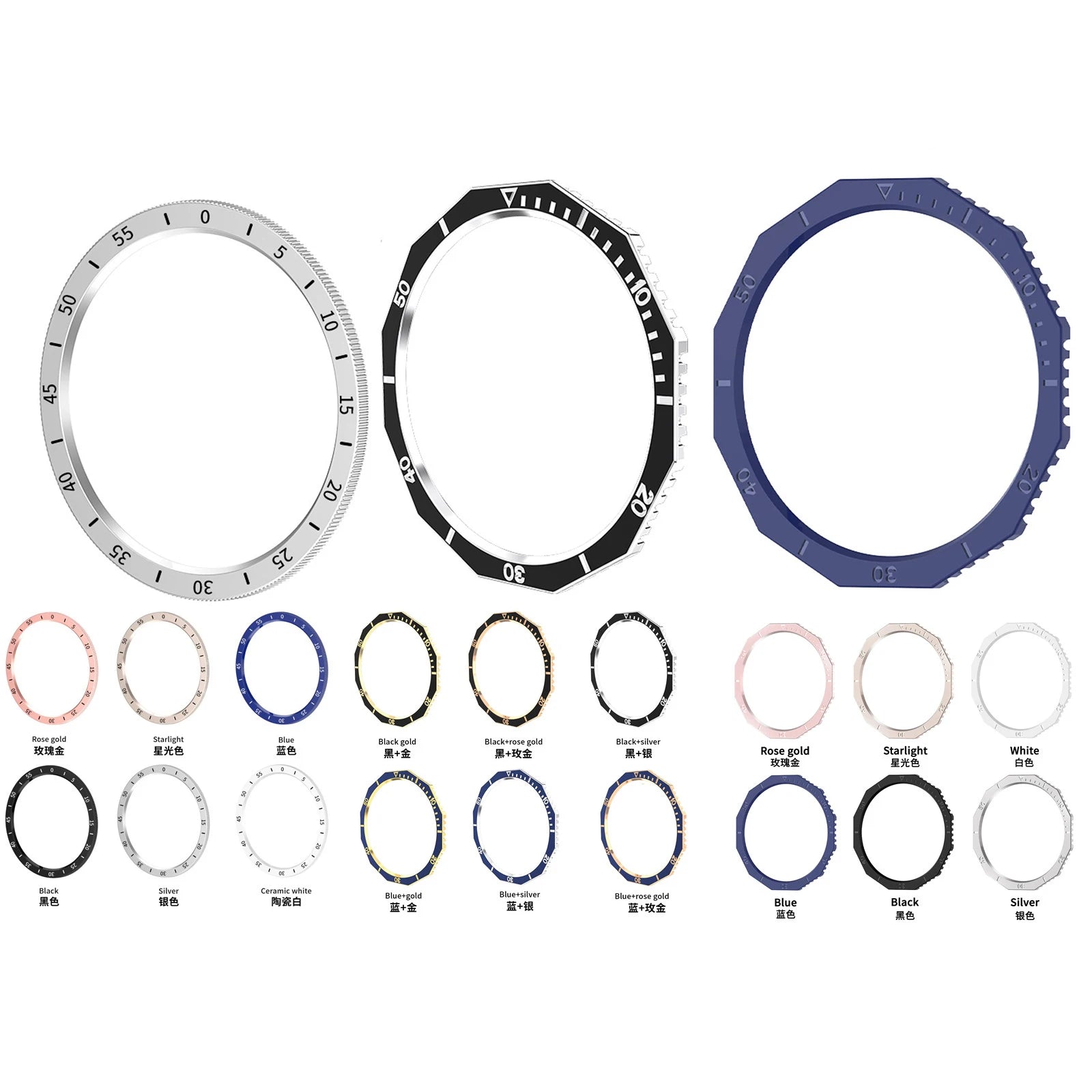 IVANHOE Bezel Ring for Samsung Galaxy Watch 6 Classic 43mm 47mm PC Cover Bumper case Smartwatch Accessories PC Material