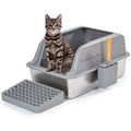 Modern Stainless Steel Cat Litter Box with 20L Big Space & Open Design Easy Cleaning Pet Supplies High Absorption Kitty on Sale