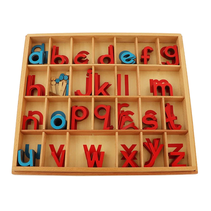 Huile Montessori Teaching Aids Phonics Activity Letters Box Early Education Preschool Learning Small Movable Alphabet Box